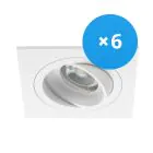 Mehrfachpackung 6x Noxion Einbau Spot Boxi MR16 schwenkbar Weiß | Ausschnitt 80mm - GU10 Sockel